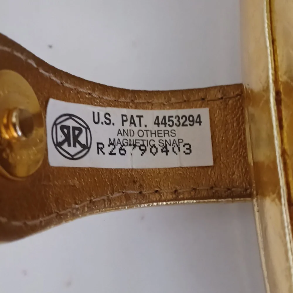 RARE Vintage Morgan Taylor Gold Snakeskin Hard Case Evening Crossbody Bag - Picture 4 of 7